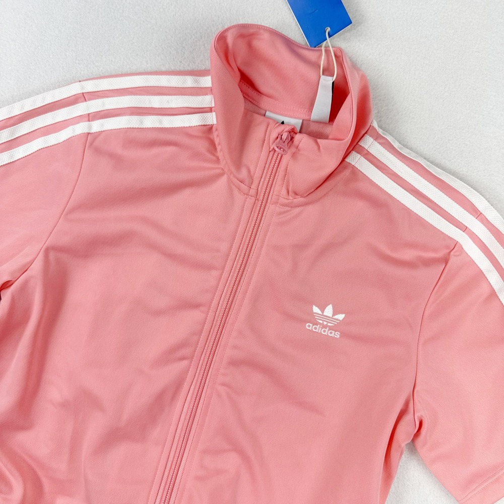 Adidas Kids Firebird Dress Skirt Romper Size XL Pink White 3-Stripe JD3534 - Picture 4 of 8